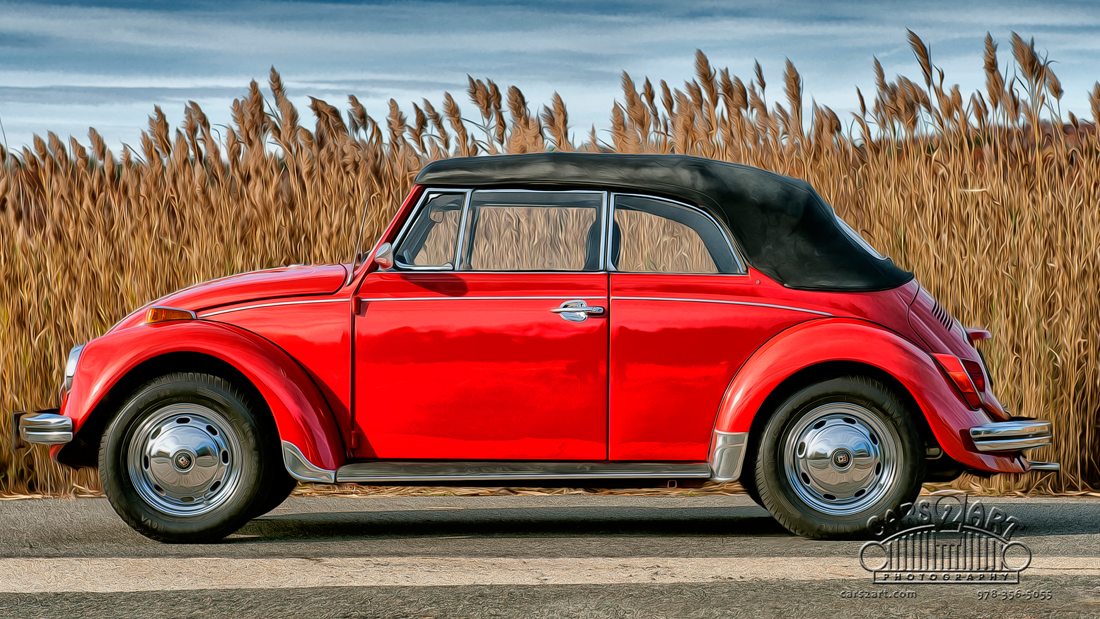 vw classic car red